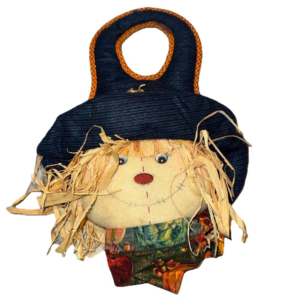 Vintage Scarecrow Door Hanger Kids Of America Fall Halloween Plush Country Decor